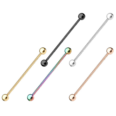 Industrial Ear Piercing Barbell Grooved 