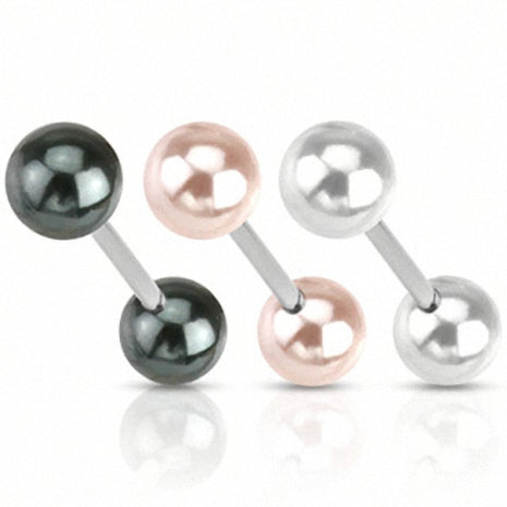 Breast Intimate Piercing Barbell Pearls Mother of Pearl Design 