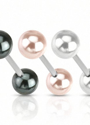 Breast Intimate Piercing Barbell Pearls Mother of Pearl Design 