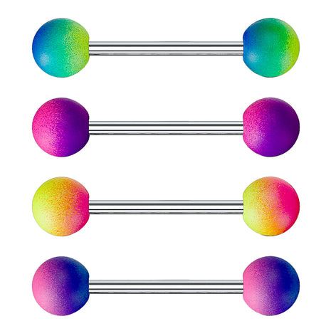 Zungenpiercing Brustpiercing Barbell Regenbogen bunt