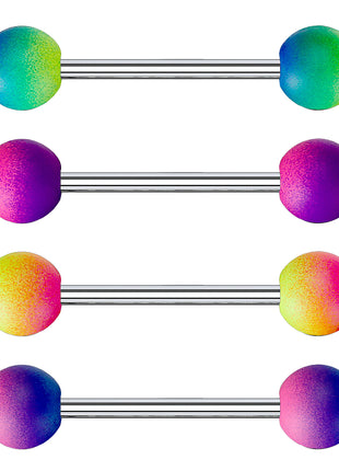 Zungenpiercing Brustpiercing Barbell Regenbogen bunt