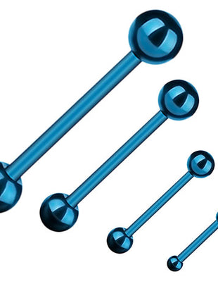 Universal Barbell Stab für Ohr Zunge Brust Piercing Blau