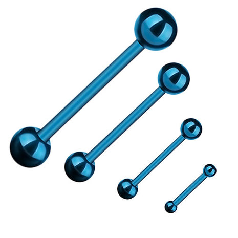 Universal Barbell Stab für Ohr Zunge Brust Piercing Blau