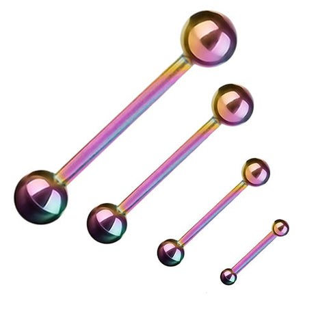 Universal Barbell Stab für Ohr Zunge Brust Piercing Rainbow