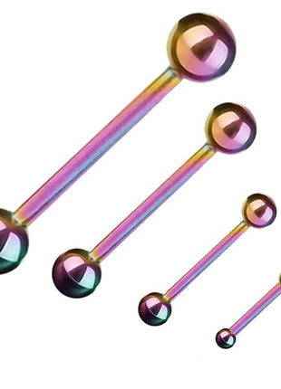 Universal Barbell Stab für Ohr Zunge Brust Piercing Rainbow