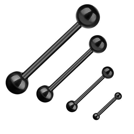 Universal Barbell Stab für Ohr Zunge Brust Piercing Schwarz