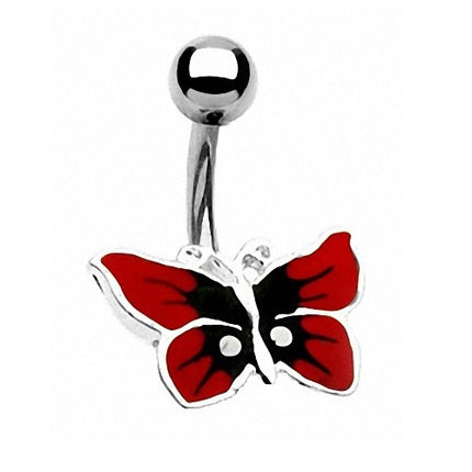 Bauchnabelpiercing Stecker Schmetterling Rot