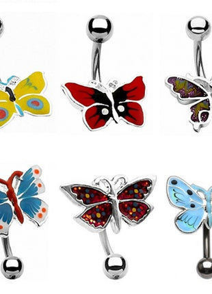 belly button piercing butterfly 