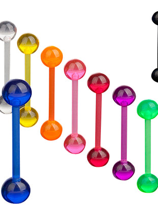 Zungenpiercing 11 Farben Set aus Bioflex PTFE