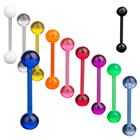 Zungenpiercing 11 Farben Set aus Bioflex PTFE