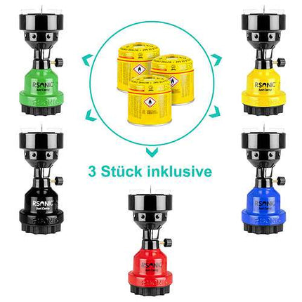 2in1 Metall Gaskocher Campingkocher Shisha Kohleanzünder 3 Kartuschen 2 Aufsätze