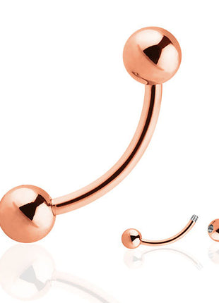 Augenbrauenpiercing Banane Edelstahl Rosegold vergoldet