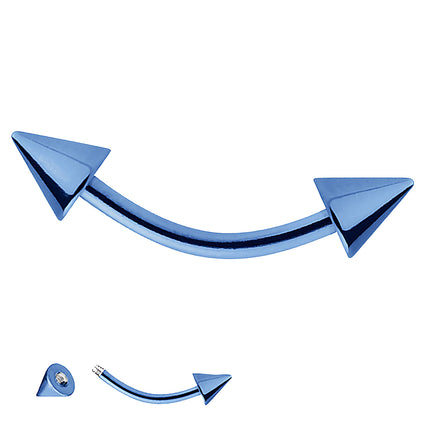 Augenbrauen Piercing Eyebrow Banane mit Spitzen Blau