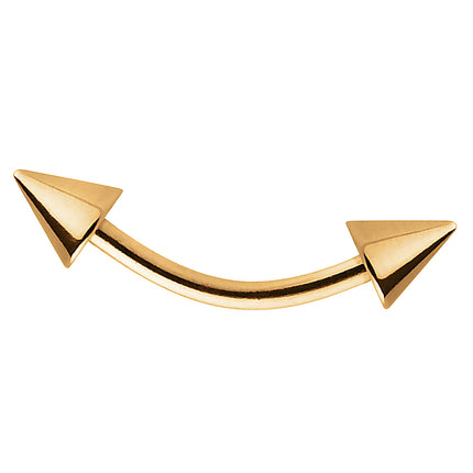 Augenbrauen Piercing Eyebrow Banane mit Spitzen vergoldet