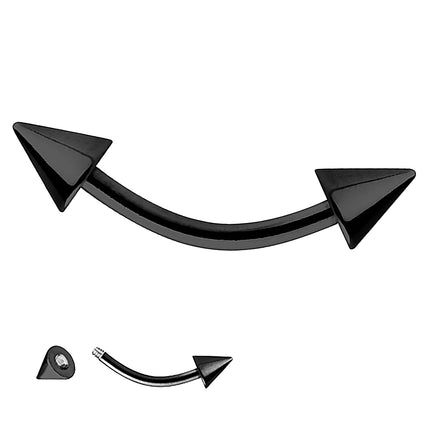 Augenbrauen Piercing Eyebrow Banane mit Spitzen Schwarz