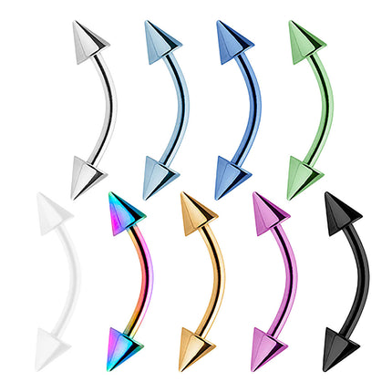 Augenbrauen Piercing Eyebrow Banane mit Spitzen Silbern