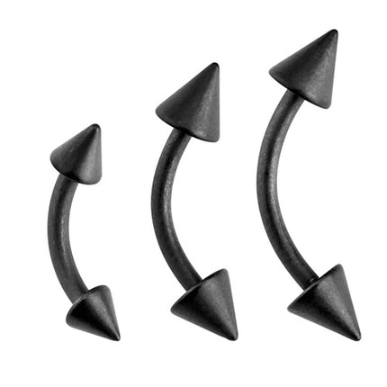 Augenbrauenpiercing Spitzen Barbell Ohrpiercing Banane Matt Schwarz