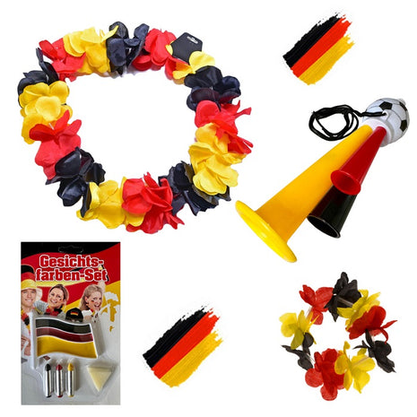 🇩🇪 4-teiliges Damen Fan Set Fanartikel Deutschland Fussball WM