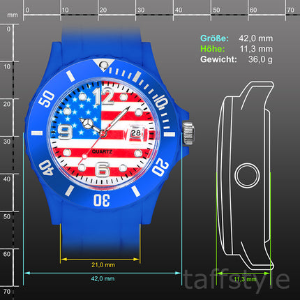 Silikon Armbanduhr Quarz Fan Uhr WM & EM Länder Flaggen