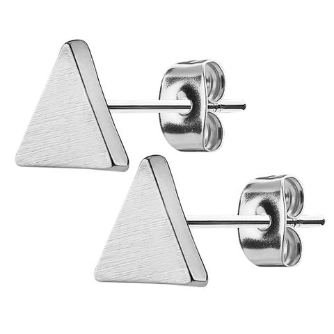 1 Paar Dreieck Ohrstecker Edelstahl Ohrringe matt