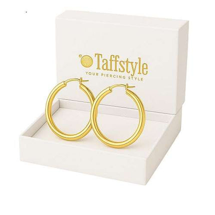 Stylische Creolen 925 Sterling Silber Ohrringe Damen Ohrhänger vergoldet