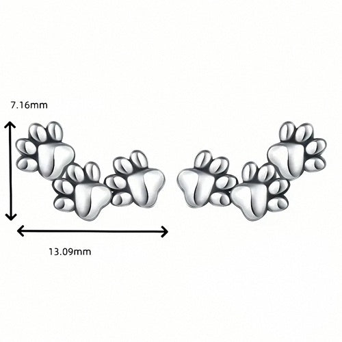 Hundepfoten Ohrstecker Damen Schmuck Ohrringe 925 Sterling Silber