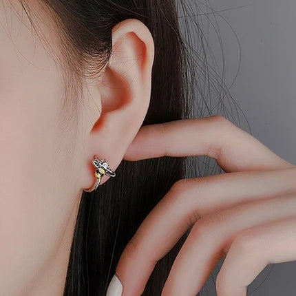 925 Sterling Silber Ohrringe Biene Creolen für Damen & Mädchen