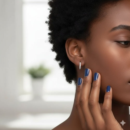 Creolen 925 Sterling Silber Zirkonia Glitzer Ohrringe Damen & Herren