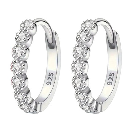 Creolen 925 Sterling Silber Zirkonia Glitzer Ohrringe Damen & Herren