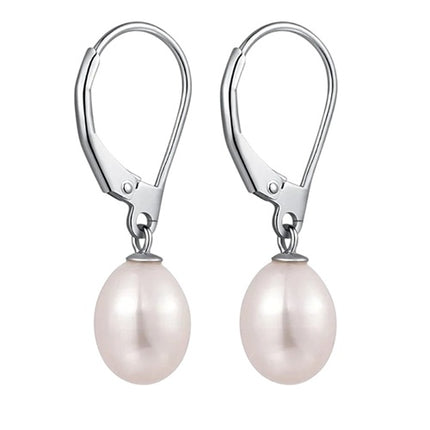 Elegante Damen Ohrrringe 925 Sterling Silber Ohrhänger mit Süßwasserperlen