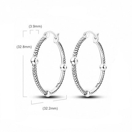 Creolen 925 Silber Damen Ohrringe mit Kugeln geflochtenes Design