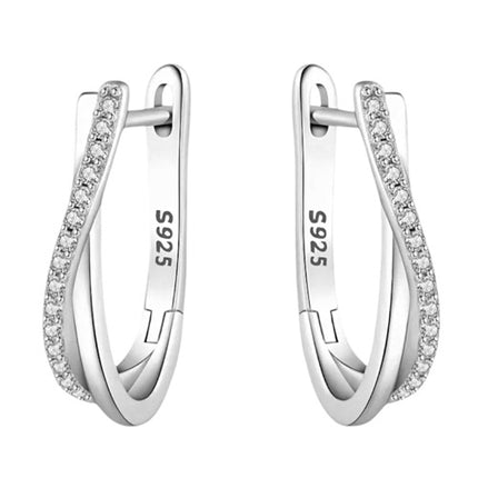 Damen Ohrringe 925 Sterling Silber mit Zirkonia im eleganten Kreuzdesign