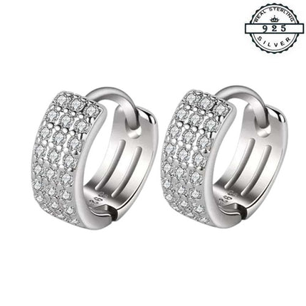 Creolen aus 925 Sterling Silber mit Kristallen für Damen und Mädchen