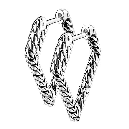 1 Paar Antike Ohrringe dreieckige versilberte Creolen mit Scharnier