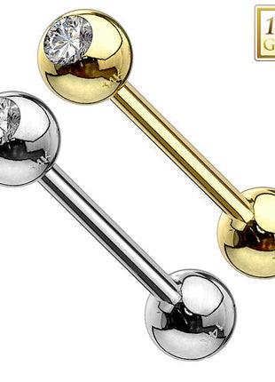 Zungenpiercing Barbell 14 Karat Echt Gold 585 Stab