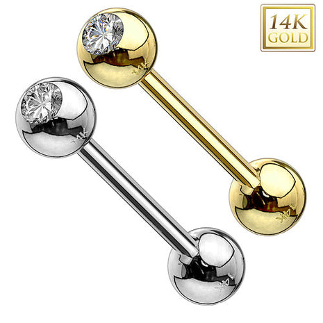 Zungenpiercing Barbell 14 Karat Echt Gold 585 Stab