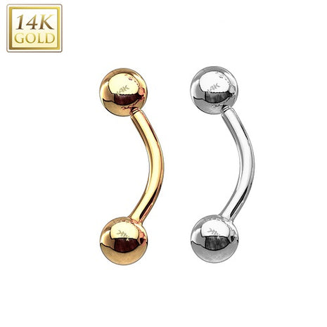 Augenbrauen Piercing Banane 14 Karat 585 Echtgold Bananabell Ohr Tragus Helix