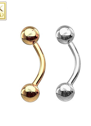 Augenbrauen Piercing Banane 14 Karat 585 Echtgold Bananabell Ohr Tragus Helix