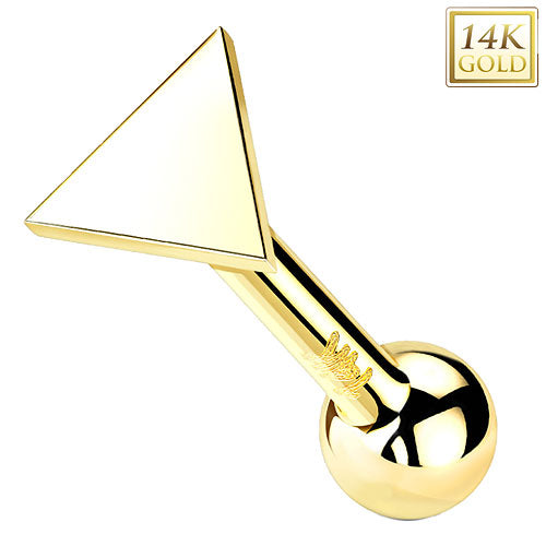 14 Karat Gold Tragus Helix Ohr Piercing Stecker flacher Dreieck Aufsatz ohne Gewinde