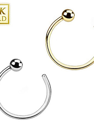 Echt Gold 14 Karat Nasenpiercing Hoop Ring