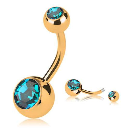 GDPN04 (Gold) - Aqua / 4mm x 6mm