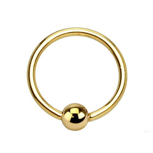 14 Karat Echt 585er Gelbgold Universal Piercing BCR Bead Tragus Nasen Intim Ring