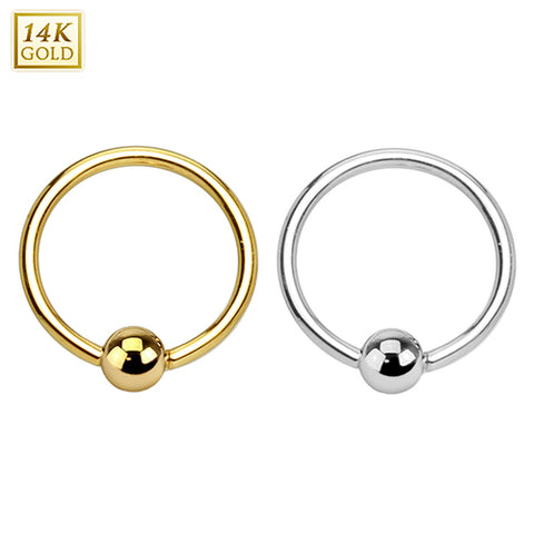 14 Karat Echt 585er Gold Universal Piercing BCR Bead Tragus Nasen Intim Ring