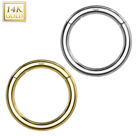 585 Gold 14 Carat Universal Nose Piercing Ear Ring Septum Clicker 