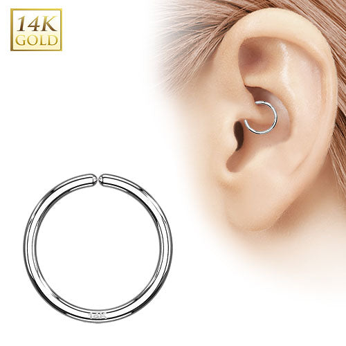 14 Karat Echt Gold Nase Tragus Septum Ohr Piercing Ring Weißgold