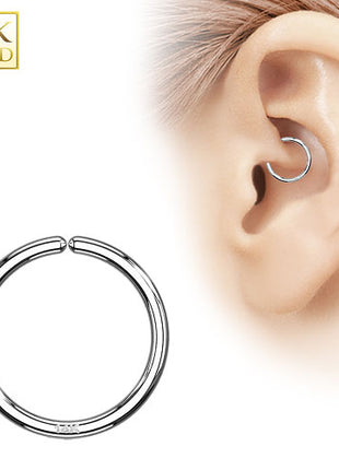 14 Karat Real Gold Nose Tragus Septum Ear Piercing Ring White Gold 