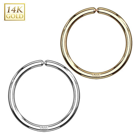 14 Karat Echt Gold Nase Tragus Septum Ohr Piercing Continuous Ring