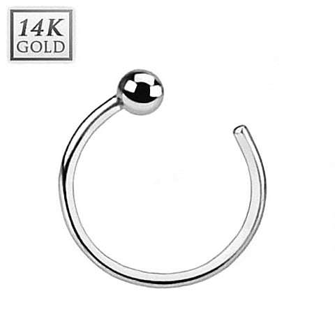Echt Gold 14 Karat Nasenpiercing Hoop Ring