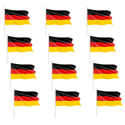 12 Stück Handfahne - Deutschland | 10cm x 15cm