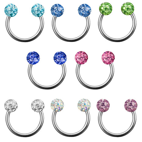 Lip Piercing Horseshoe Piercing Multi Epoxy Ferido Crystal Balls 